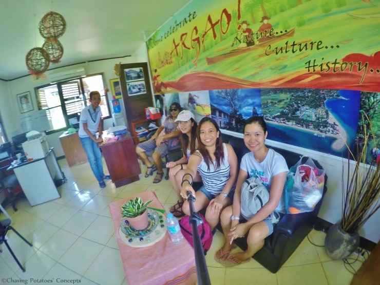 Inside the office of tourism in Argao